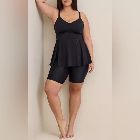 Torrid Wire-Free Racerback Tankini Black - Picture 2 of 13